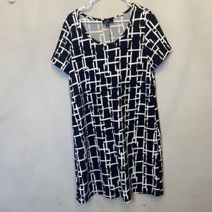 Ronni Nicole Black with White Geometric Design Size XXL